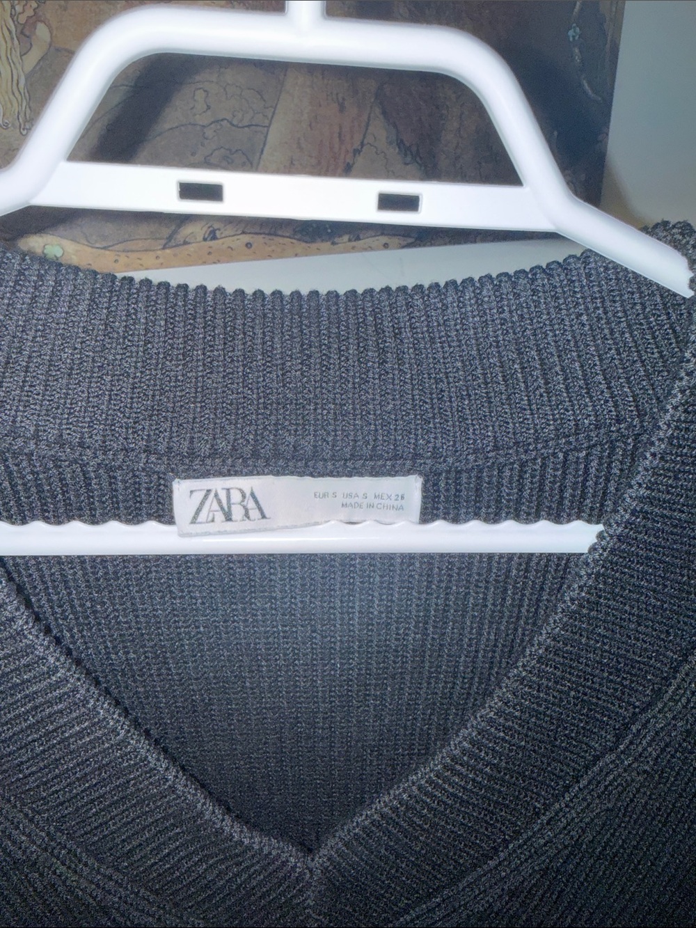 Zara Black Ribbed V-Neck Sweater Vest - Picture 3 of 6